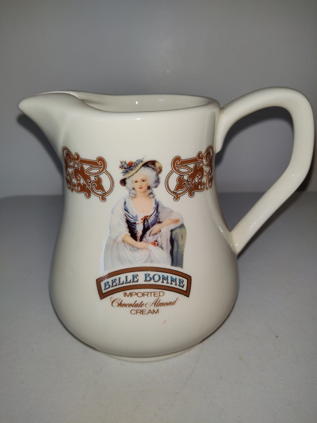 Belle Bonne, Imported, Chocolate Cream Liqueur, Porcelain, Pitcher