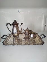 Load image into Gallery viewer, SHERIDAN Vintage Silverplate Coffee/Tea Set w/Sugar &amp; Creamer &amp; Coffeepot
