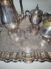 Load image into Gallery viewer, SHERIDAN Vintage Silverplate Coffee/Tea Set w/Sugar &amp; Creamer &amp; Coffeepot
