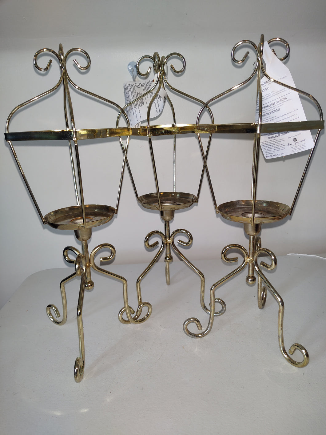 Vintage Home Interior Brass Finish Candle Lanterns