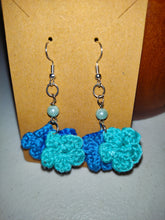 Load image into Gallery viewer, Hand Crochet Flower Dangle Earrings
