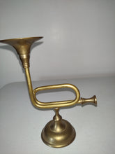 Load image into Gallery viewer, Pair Of Vintage Trumpet  Style Brass Candlesticks.
