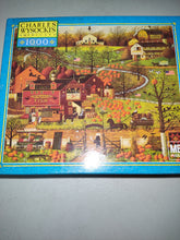 Cargar imagen en el visor de la galería, Vintage 1995 Charles Wysocki 1000 Piece Jigsaw Puzzle - Black Birds Roost at Mill Creek
