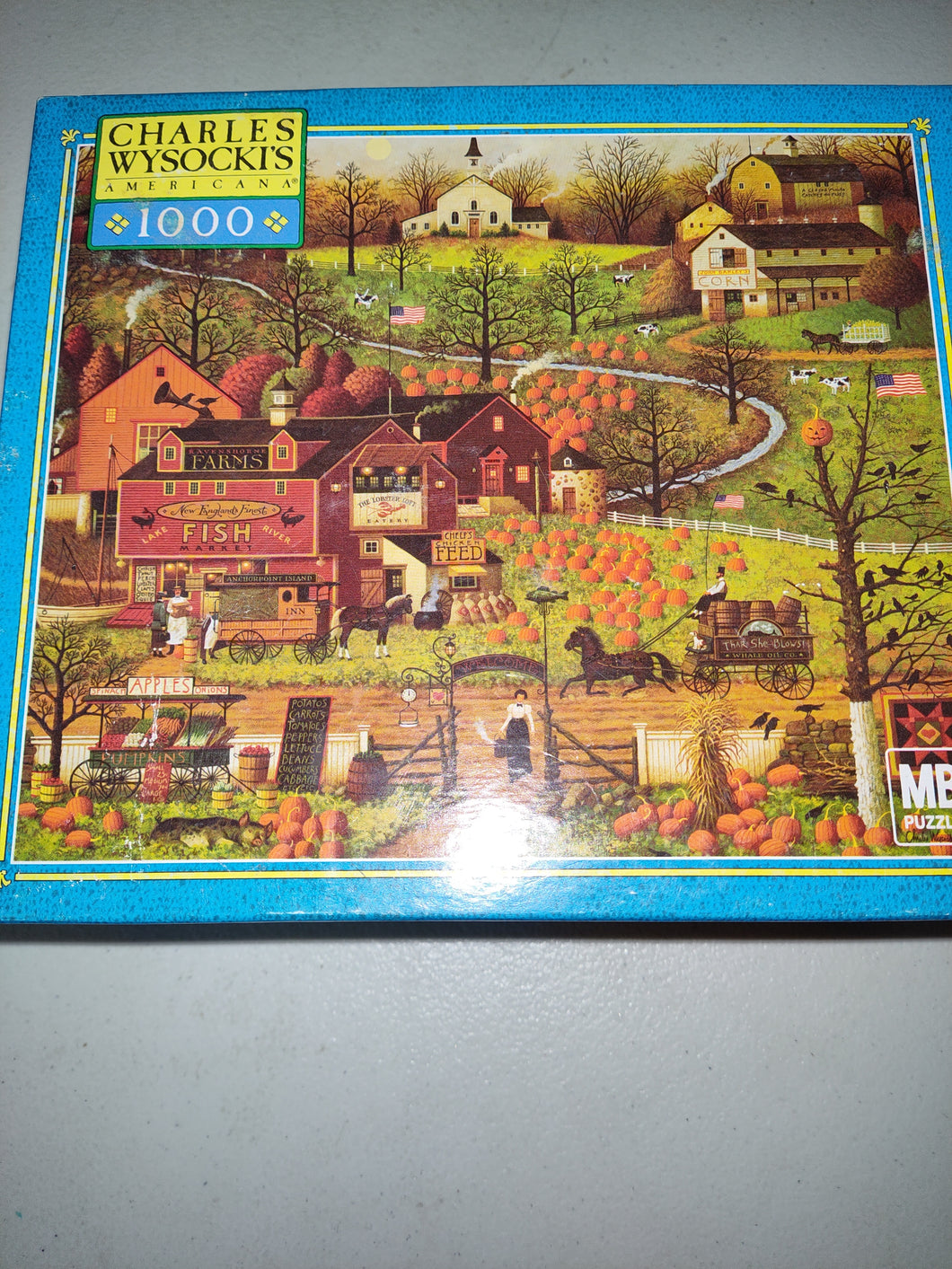 Vintage 1995 Charles Wysocki 1000 Piece Jigsaw Puzzle - Black Birds Roost at Mill Creek