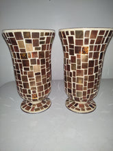 Load image into Gallery viewer, Two Mosaic Large Candle Holders
