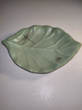 Load image into Gallery viewer, Pfaltzgraff Naturewood Green Leaf Serving Dish Dragonfly &amp;  Bee
