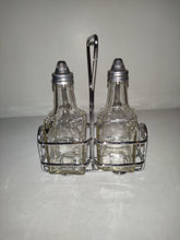 Load image into Gallery viewer, Vinegar &amp; Oil Cruet Set With Carry Stand, Restaurant Quality
