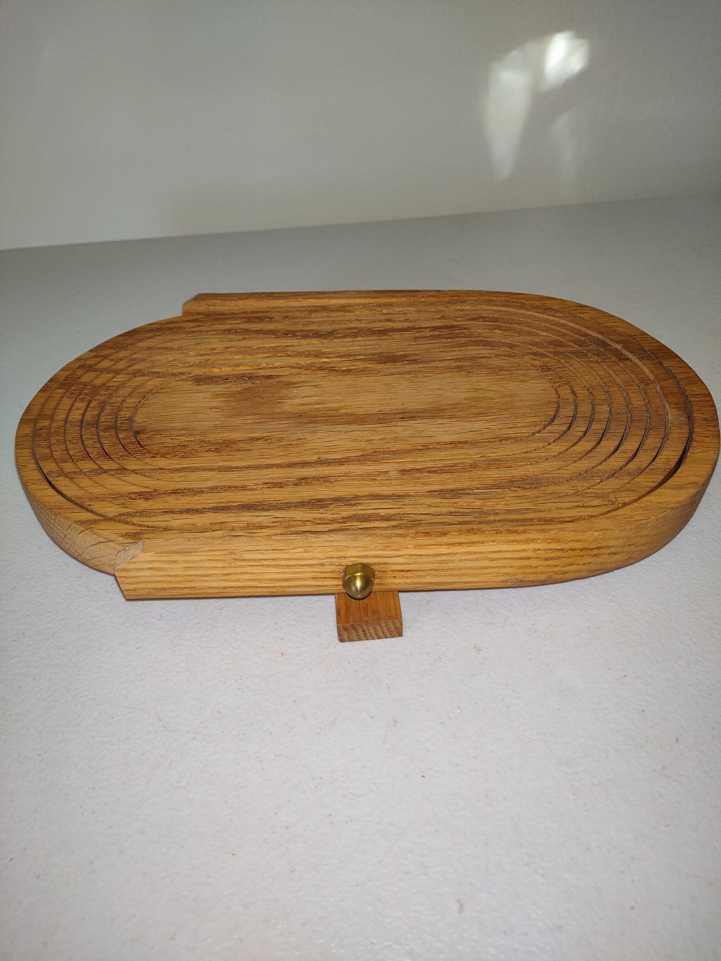 Collapsible Folding Oval Wooden Bowl Basket w/ Handle