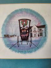 Load image into Gallery viewer, P Buckley Moss Christmas at Home 1994 Framed Numbered Signed Carriage Children
