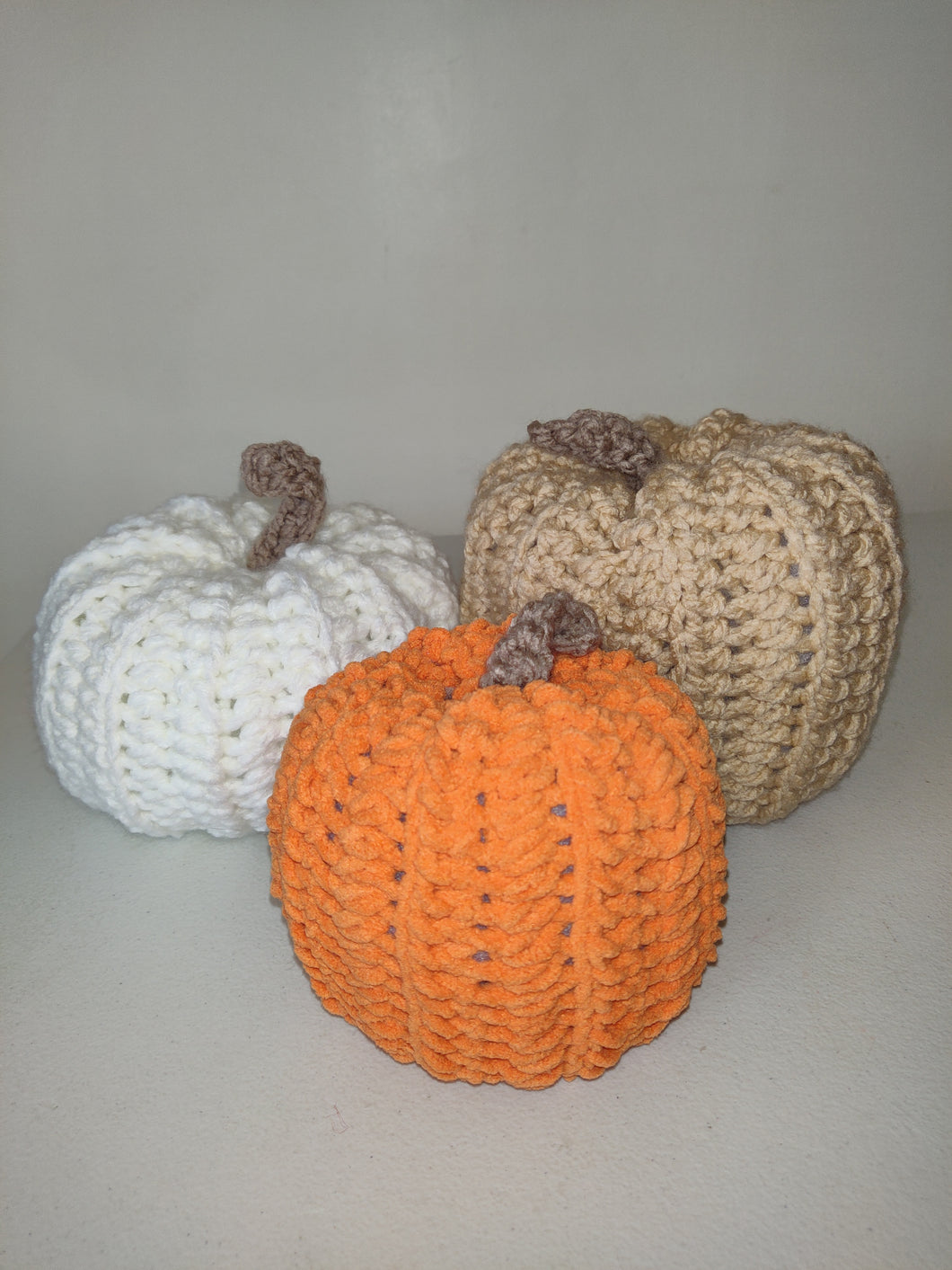 Set Of Three Crochet Pumpkins