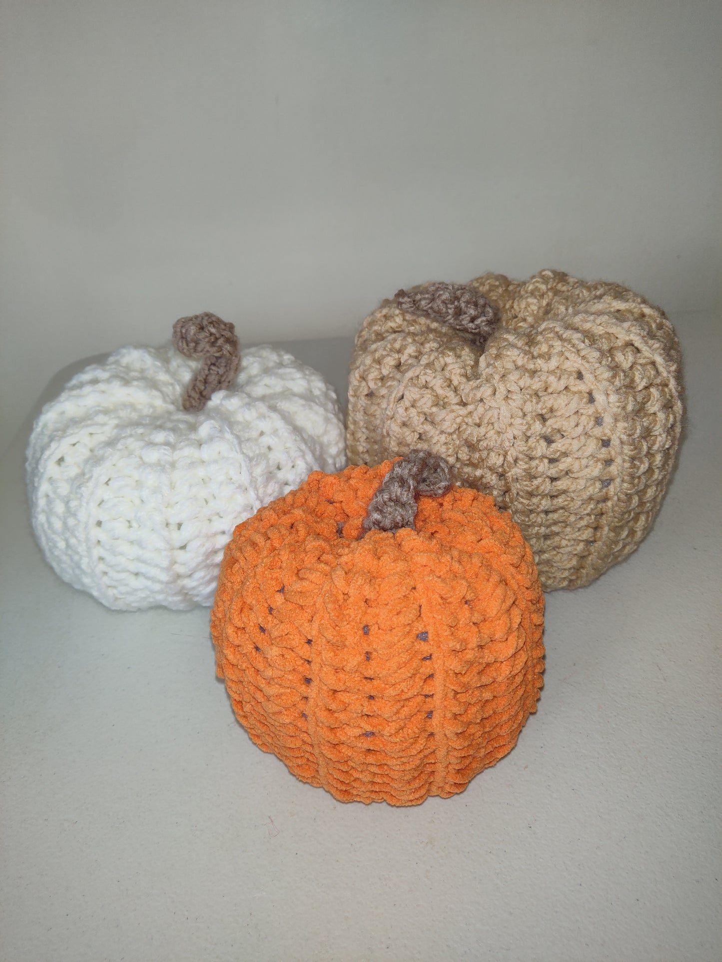 Set Of Three Crochet Pumpkins