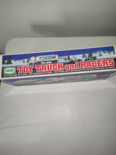 Load image into Gallery viewer, 1997 Hess Toy Truck and Racers 2 Plastic Friction Racing Cars Vintage New In Box
