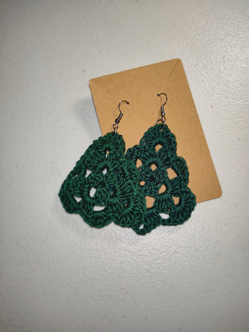 Crochet Christmas Tree Earrings