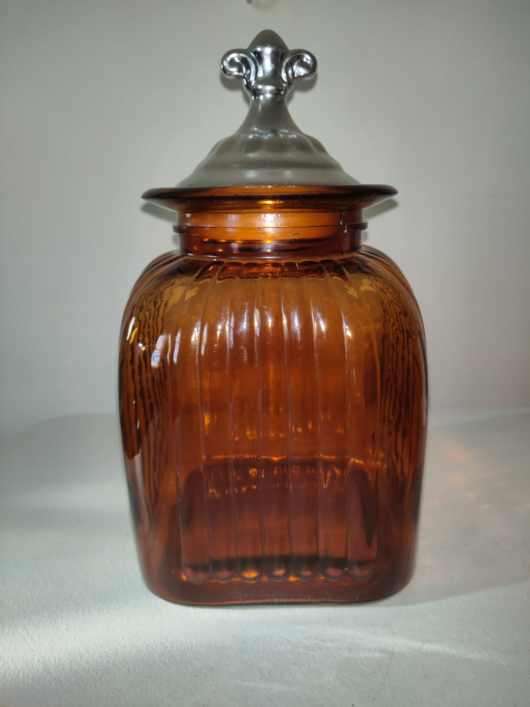 Large Vintage Amber Canister