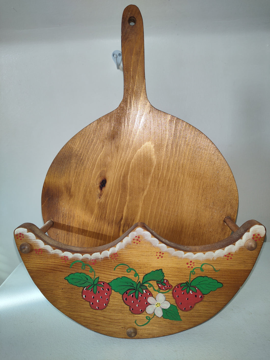 Wooden Paper Plate Holder. Strawberry theme