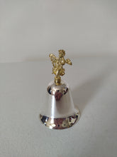 Carica l&#39;immagine nel visualizzatore di Gallery, Vintage  Bell with Cherub Playing Harp Silver Plated
