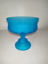 Load image into Gallery viewer, Brilliant Satin Blue Thumbnail Candy Compote/Candy Dish
