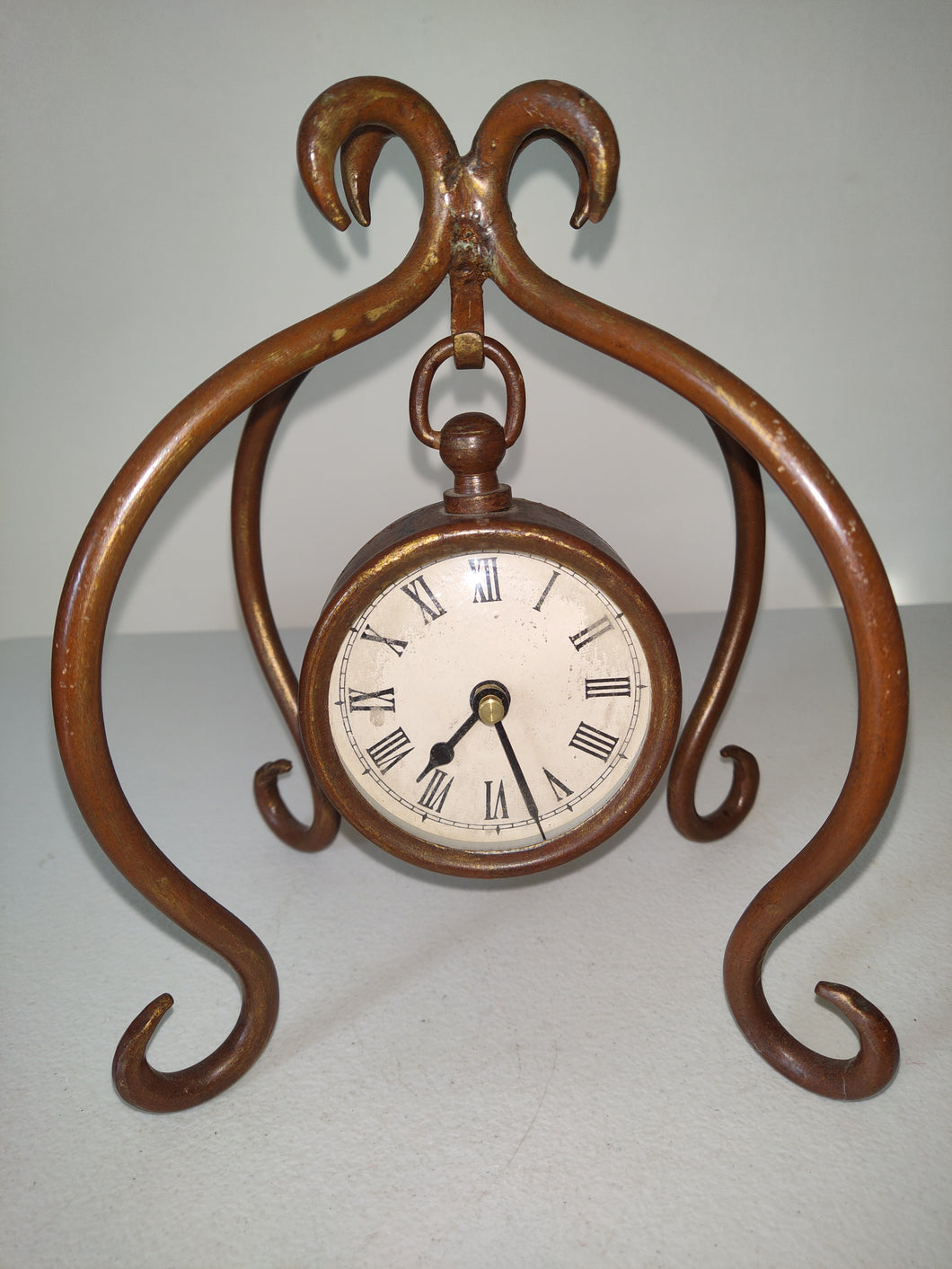 Rare Vintage Metal Swinging Clock