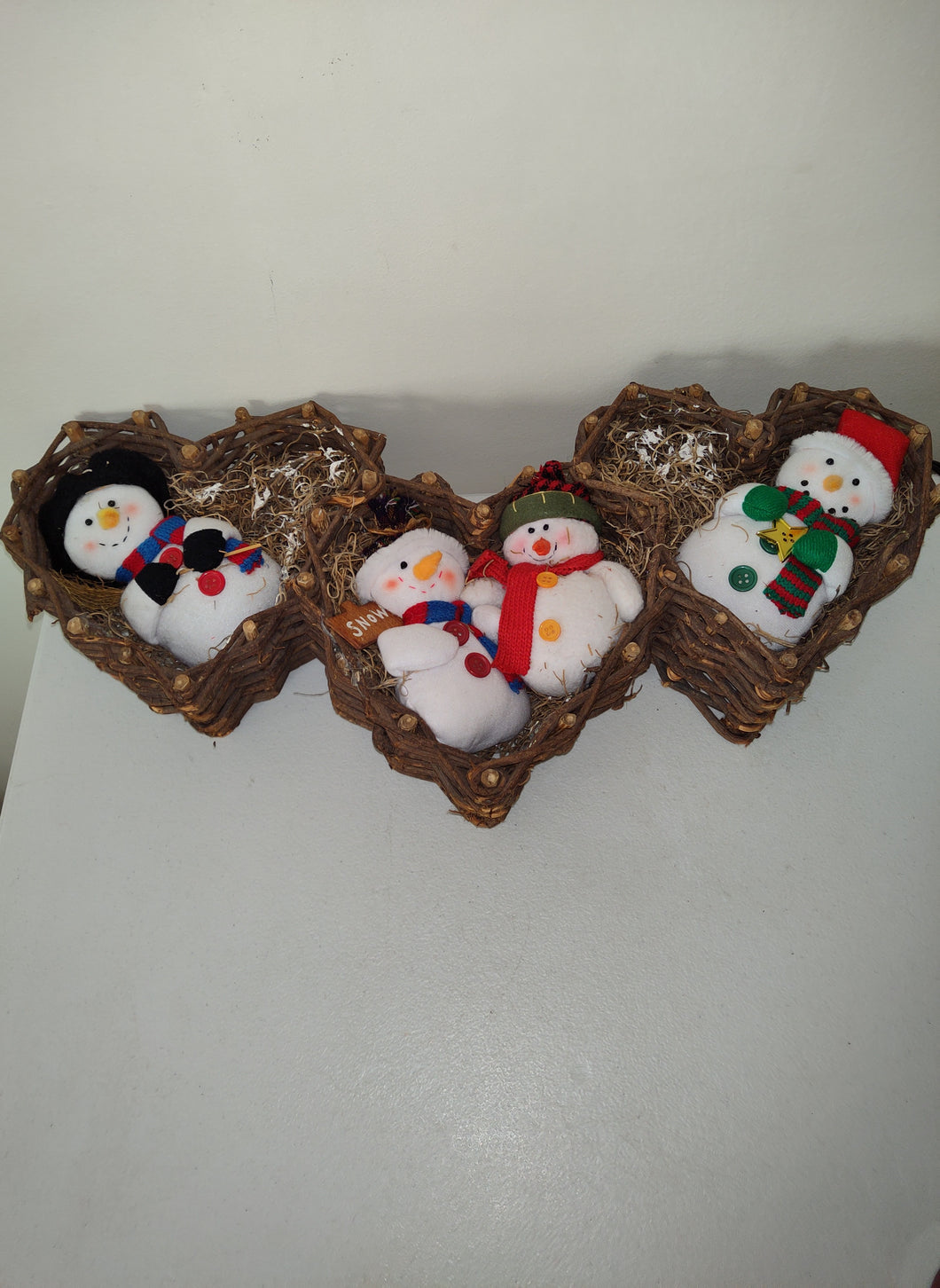 Vintage Grapevine Snowman Wreath