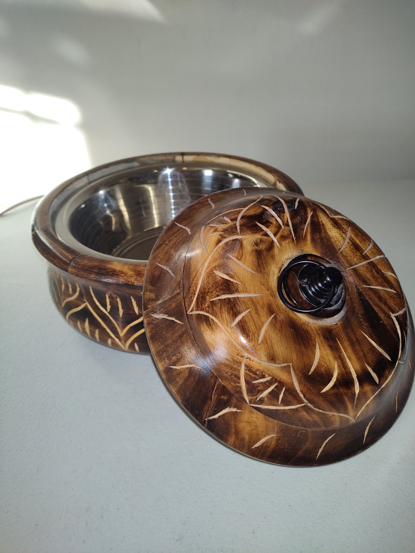 Wooden Handmade Casserole Chapati Box Roti Box Hotpot Hot Case Serving Container