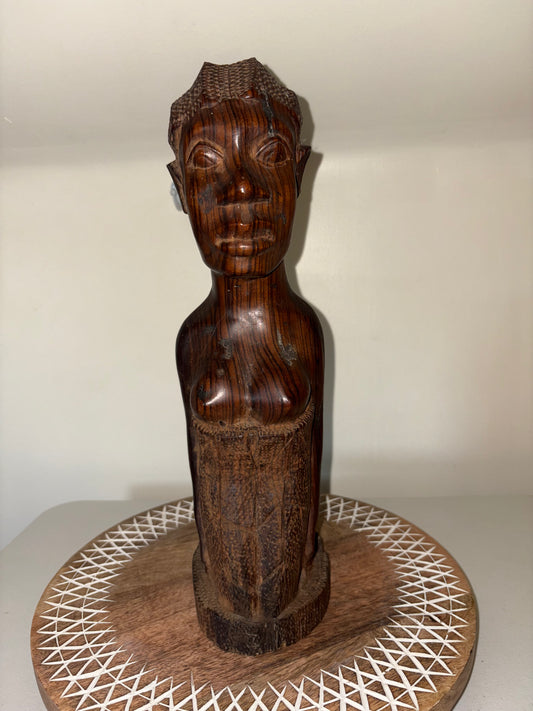 1950’s Wood Carving African Woman With Baby