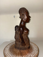 Load image into Gallery viewer, 1950’s Wood Carving African Woman With Baby
