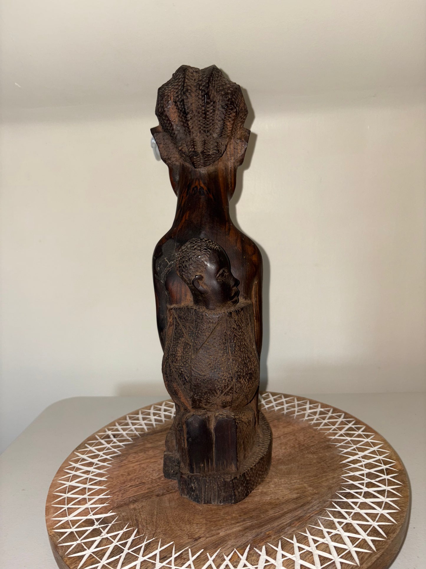 1950’s Wood Carving African Woman With Baby
