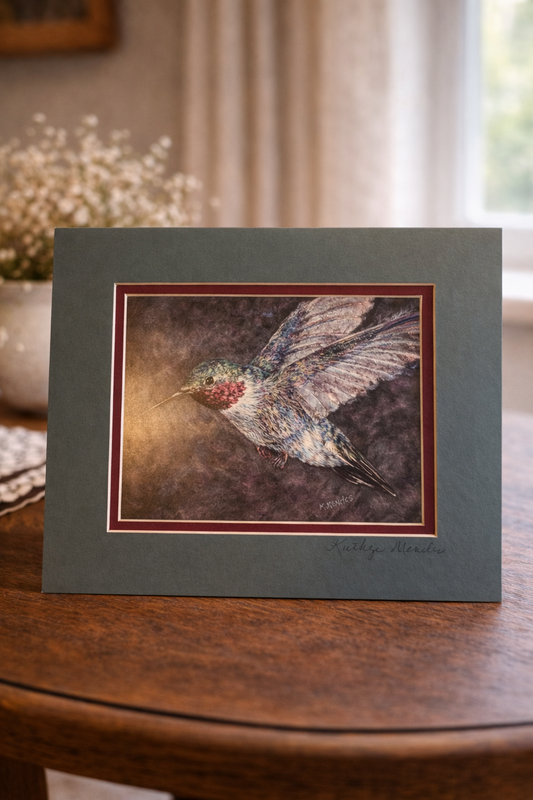 “Male Anna's Hummingbird,”By Kathye Mendes