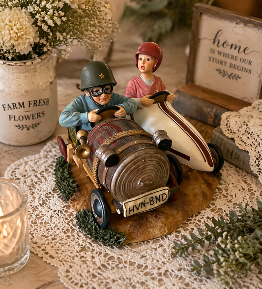 Prayers & Promises Figurine Kids Racing Car Boy Girl Collectible Vintage Style
