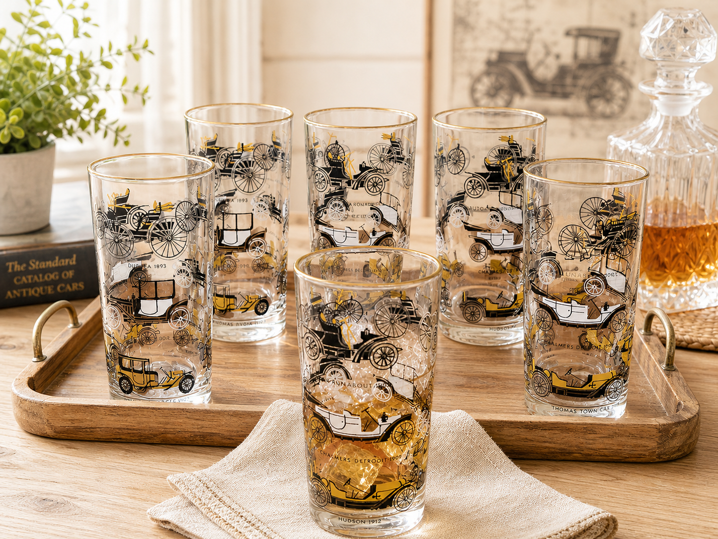 1950's Mid Century Libby Antique Car Glass Collection