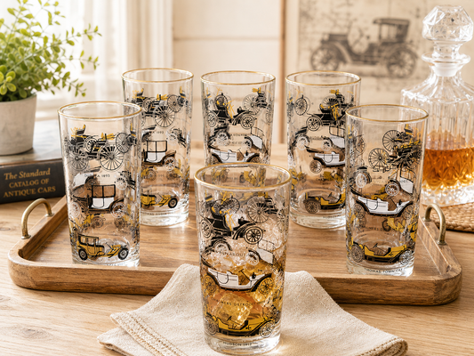1950's Mid Century Libby Antique Car Glass Collection