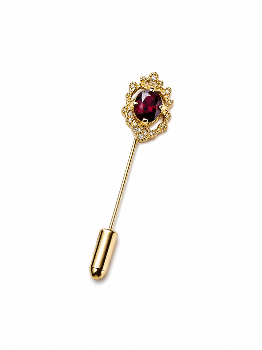 Vintage Gold Tone Ruby Stick Pin