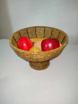 Vintage Beaded Bowl On Pedistal