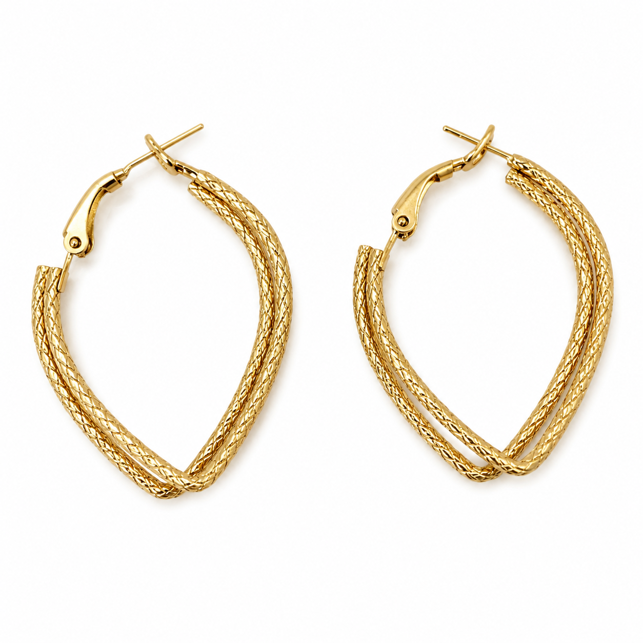 Twisted Texture Design Vintage Hoop Earrings