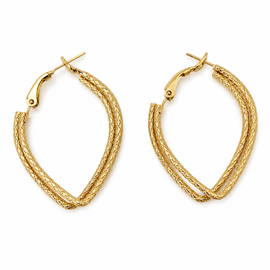 Twisted Texture Design Vintage Hoop Earrings