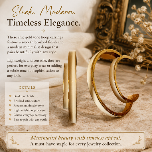 Elegant Gold Tone Hoop Earrings