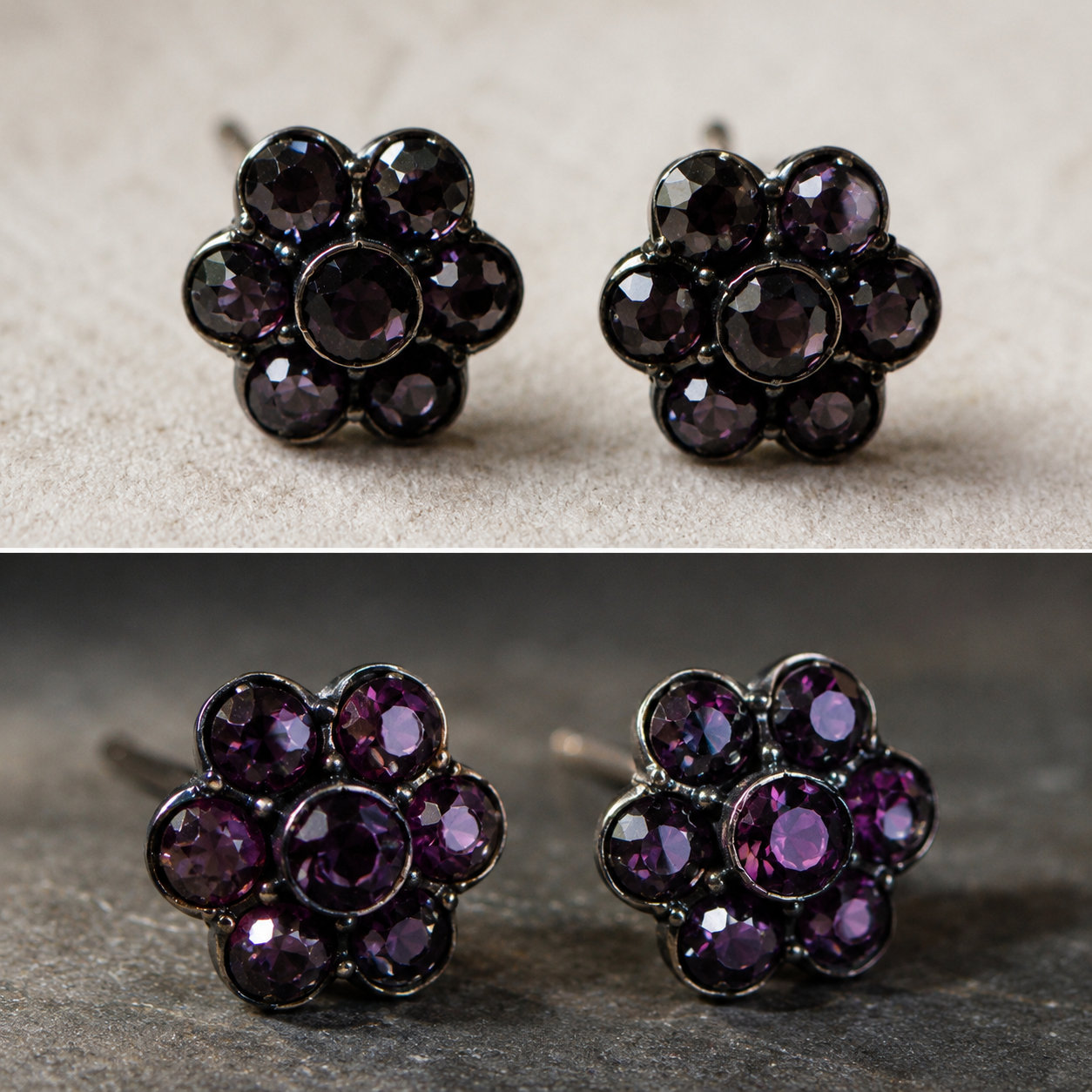 Vintage Floral Stud Earrings