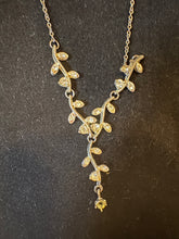 Load image into Gallery viewer, Vintage Crystal Formal Necklace Floral Motif Silver Tone 19"L Plus 3" Extender
