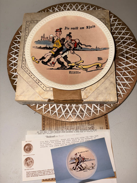 NORMAN ROCKWELL Plate Die Walk am Rhein by Newell Pottery Co.