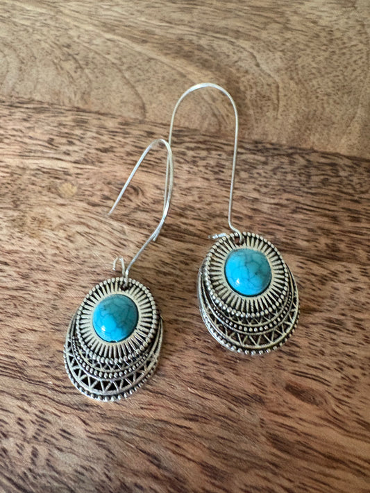 Pendientes colgantes turquesa estilo bohemio NUEVOS