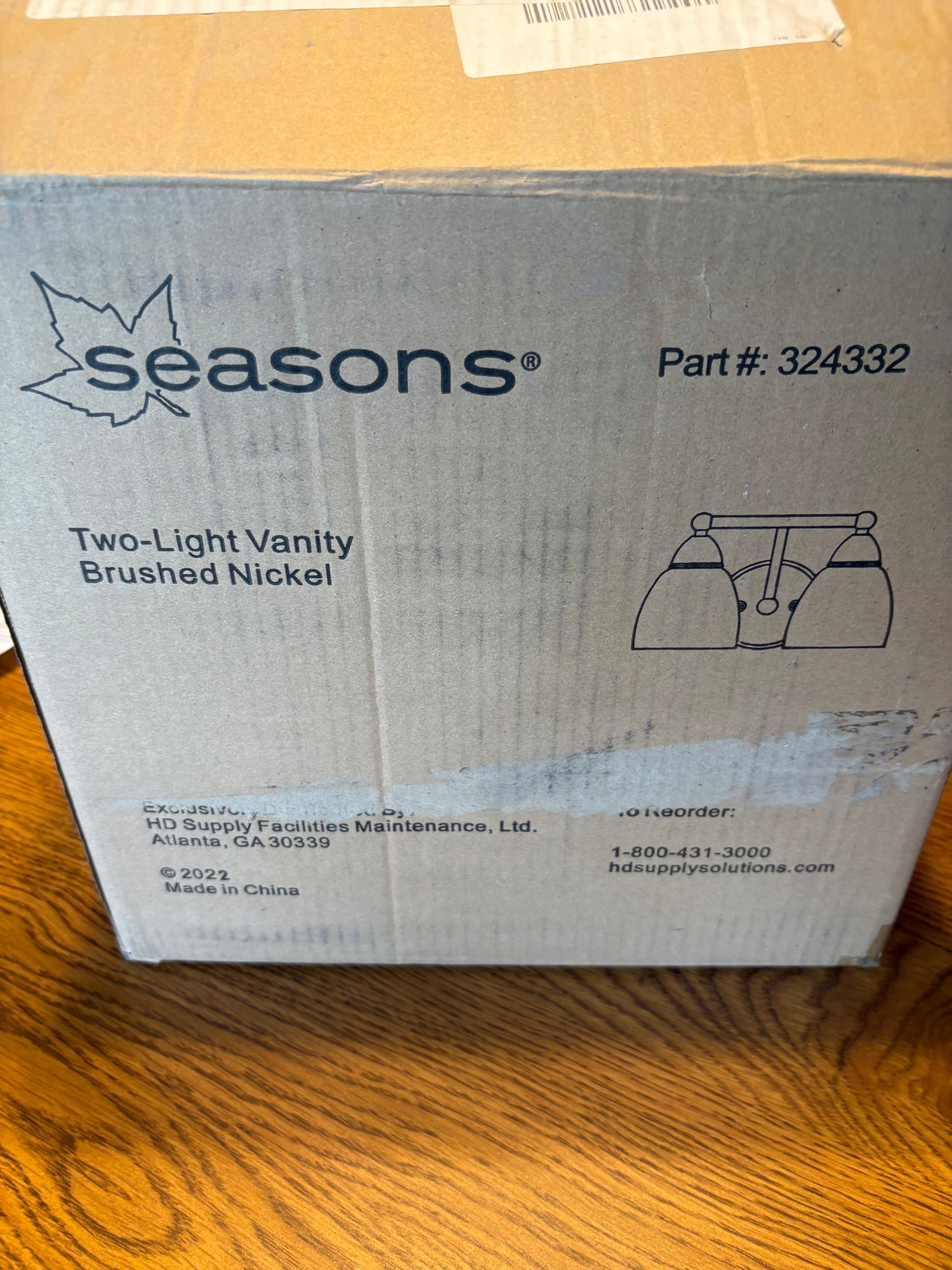 Seasons Two Light Vanity 3 New In Box