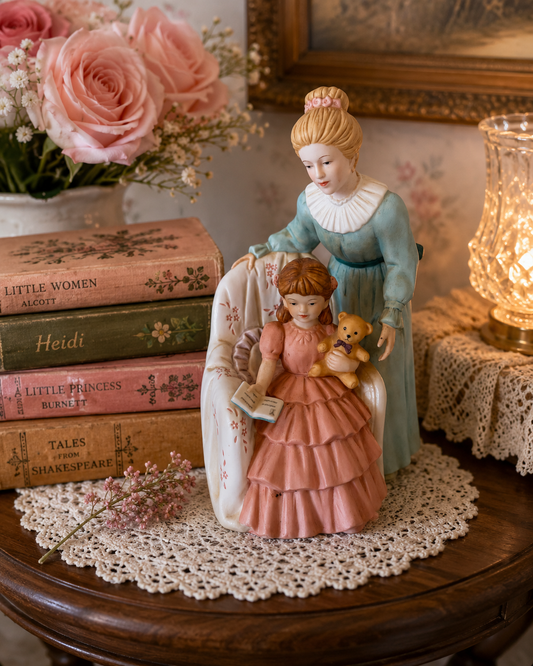 Home Interiors “Reading Lesson” Figurine – Mother & Child Reading Scene