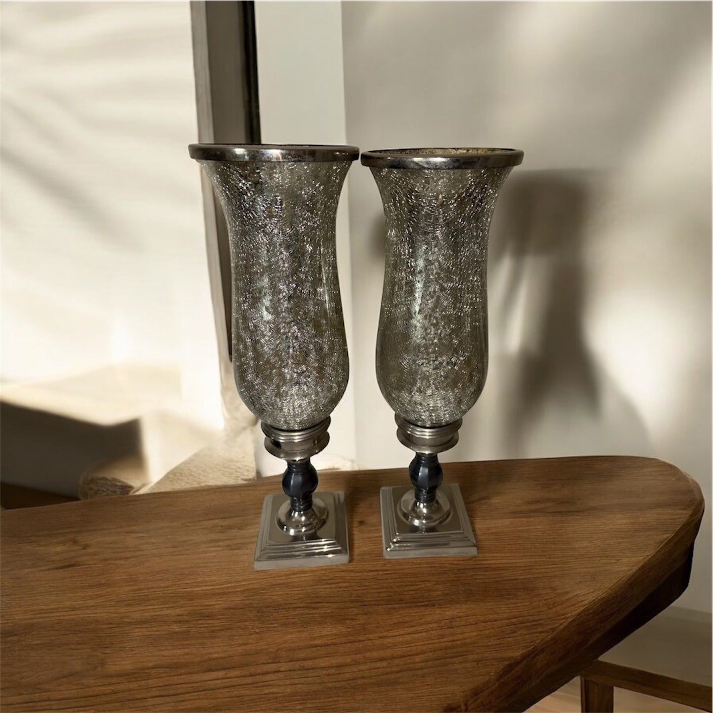 Two Vintage Mercury Glass Vessels.