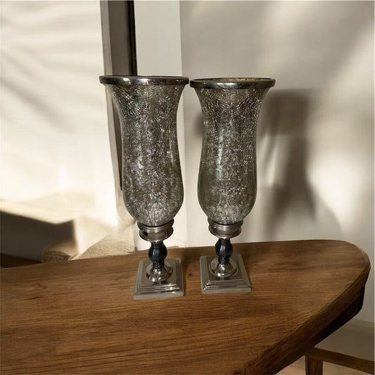 Two Vintage Mercury Glass Vessels.