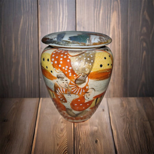 Antique Japanese Satsuma Covered Vase