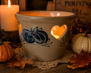 David Eldreth Pottery Blue Pumpkin Crock – Signed & Dated 1997