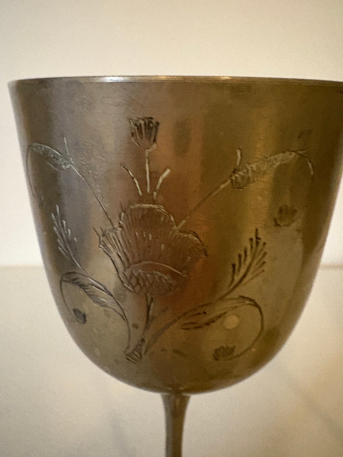 Two Vintage German Silver Wine Goblets