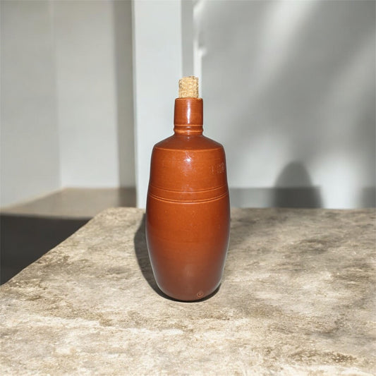 1970s Portugal Red Vase Lancers Ceramic Wine Bottle