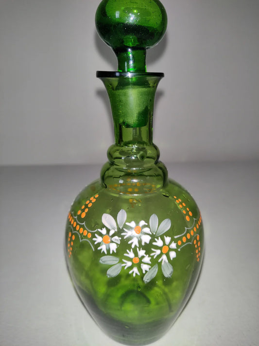 Decantador vintage verde esmeralda