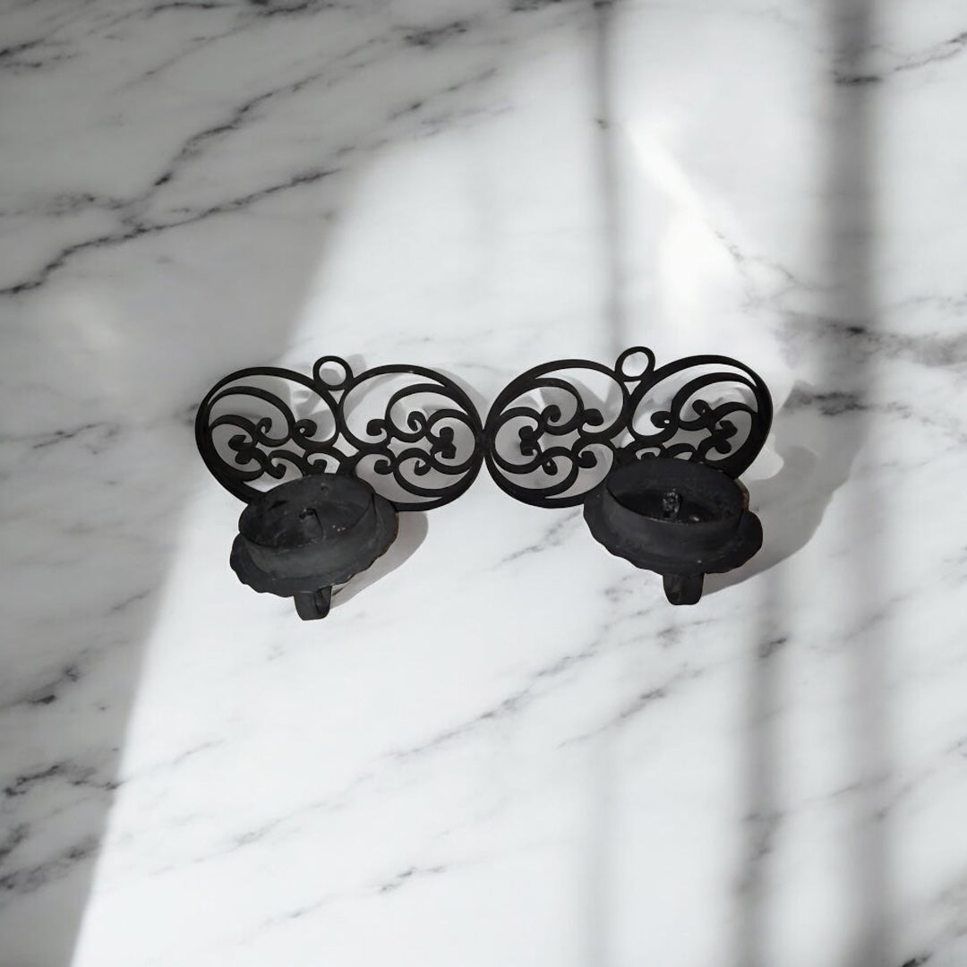 Vintage Handmade Wrought Iron Candle Holder